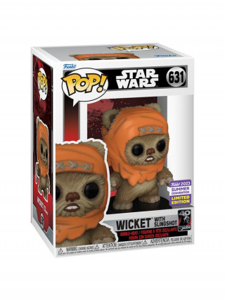 Bobble Figure Star Wars POP! - Wicket with Slingshot - Convention Limited Edition 