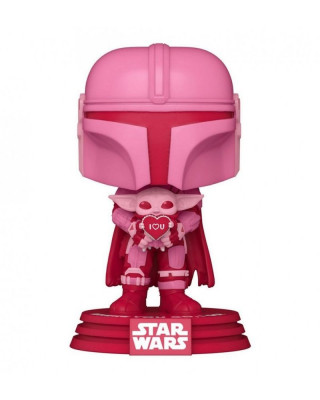Bobble Figure Star Wars Valentines POP! - The Mandalorian with Grogu - Special Edition 