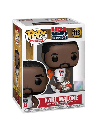 Bobble Figure USA Basketball POP! - Karl Malone - White - Special Edition 