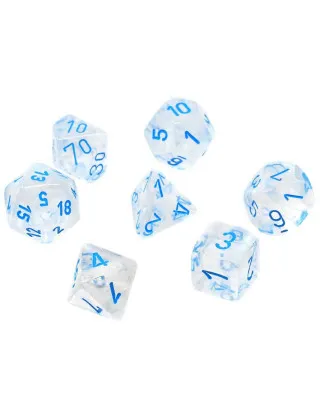 Kockice Chessex - Borealis - Mini Polyhedral - Luminary - Icicle & Light Blue (7) 