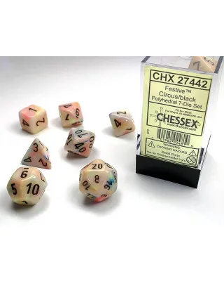 Kockice Chessex - Festive Mega-hedral - Circus & Black (7) 