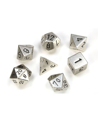 Kockice Chessex - Polyhedral - Solid Metal Silver (7) 