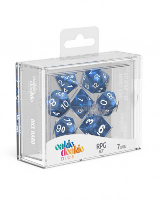 Kockice Oakie Doakie Dice RPG Set Marble - Blue (7) 