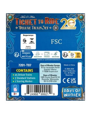 Društvena igra Ticket To Ride Europe - 20th Anniversary Deluxe Train Set - Blue 