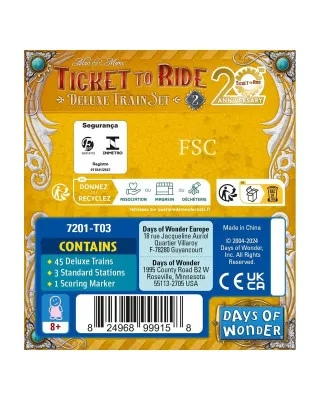 Društvena igra Ticket To Ride Europe - 20th Anniversary Deluxe Train Set - Yelow 