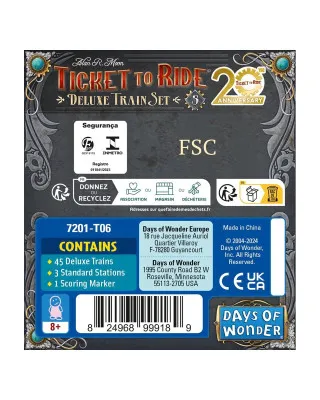 Društvena igra Ticket To Ride Europe - 20th Anniversary Deluxe Train Set - Black 