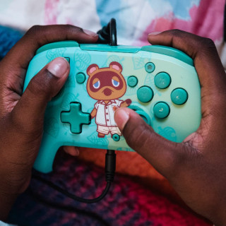 Gamepad PDP Faceoff Deluxe Controller + Audio - Animal Crossing 