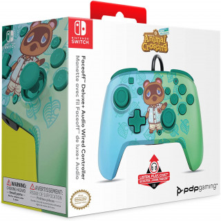 Gamepad PDP Faceoff Deluxe Controller + Audio - Animal Crossing 