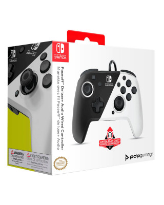 Gamepad PDP Faceoff Deluxe Controller + Audio Black & White 