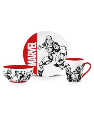 Gift Set - Marvel Logo - Šolja, Činija & Tanjir 