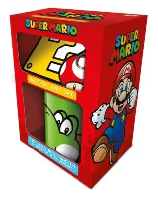 Gift Set - Super Mario - Yoshi - Šolja, Podmetač & Privezak 