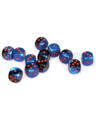 Kockice Chessex - Gemini - Polyhedral - Black Starlight & Red - Dice Block 16mm (12) 