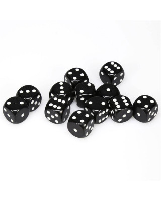 Kockice Chessex - Opaque - Black & White - Dice Block 16mm (12) 