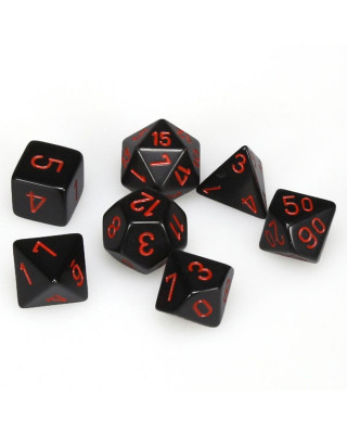 Kockice Chessex - Opaque - Polyhedral - Black & Red (7) 