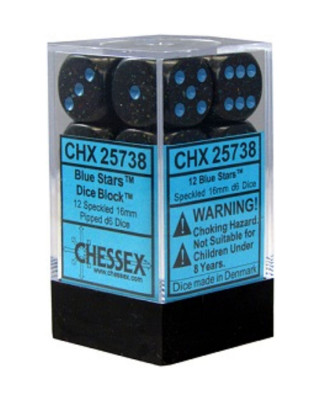 Kockice Chessex - Speckled - Blue Stars - Dice Block 16mm (12) 