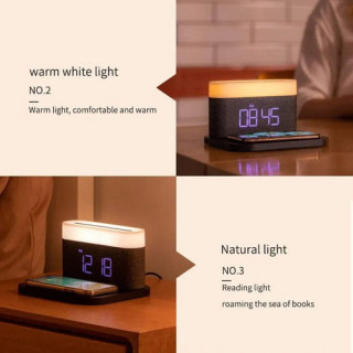 Lampa Moye Aurora with Clock and Wi-Fi Charger 