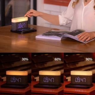 Lampa Moye Aurora with Clock and Wi-Fi Charger 