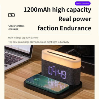 Lampa Moye Aurora with Clock and Wi-Fi Charger 