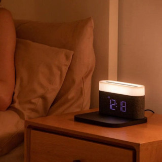 Lampa Moye Aurora with Clock and Wi-Fi Charger 