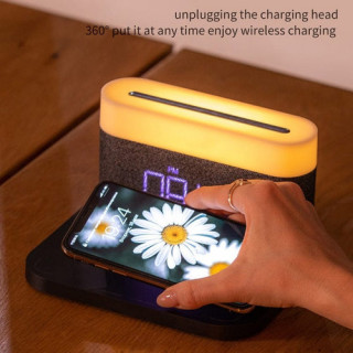 Lampa Moye Aurora with Clock and Wi-Fi Charger 