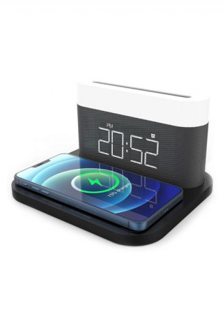 Lampa Moye Aurora with Clock and Wi-Fi Charger 