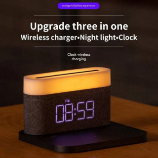 Lampa Moye Aurora with Clock and Wi-Fi Charger 