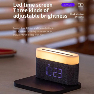 Lampa Moye Aurora with Clock and Wi-Fi Charger 
