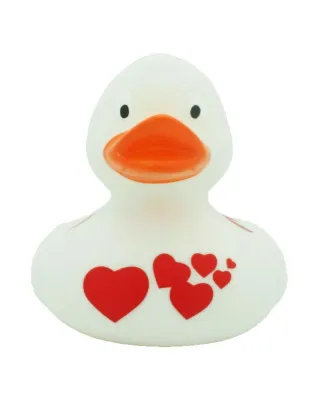Lilalu Patkica - White  With Red Hearts  - Rubber Duck 