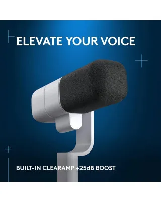 Mikrofon Logitech Yeti Studio White - Active Dynamic XLR Broadcast Microphone with ClearAmp 