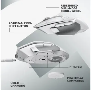 Miš Logitech G502 X Lightspeed Wireless - White 