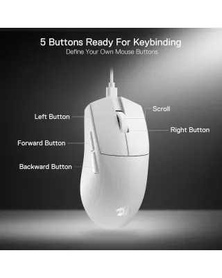 Miš ReDragon K1NG 1K White RGB 