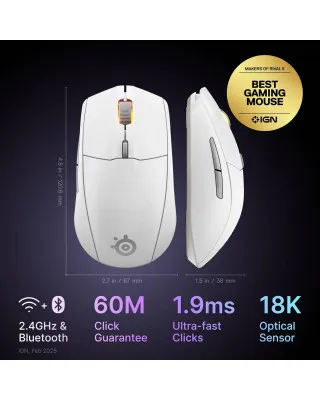 Miš SteelSeries RIVAL 3 Wireless V2 White 