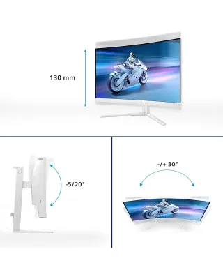 Monitor Philips 27'' IPS 27M2C5501/00 White zakrivljeni 