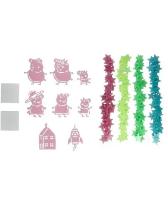 Nalepnice Paladone - Peppa Pig Wall Stickers - Glow in the Dark 