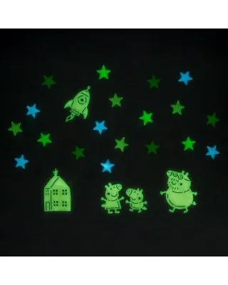 Nalepnice Paladone - Peppa Pig Wall Stickers - Glow in the Dark 