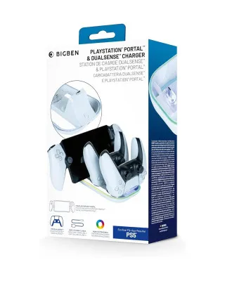 Punjač BigBan za PS5 Portal & DualSense - Triple Charger Station RGB 