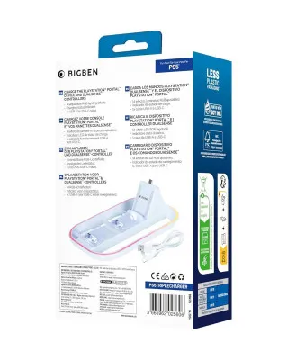 Punjač BigBan za PS5 Portal & DualSense - Triple Charger Station RGB 