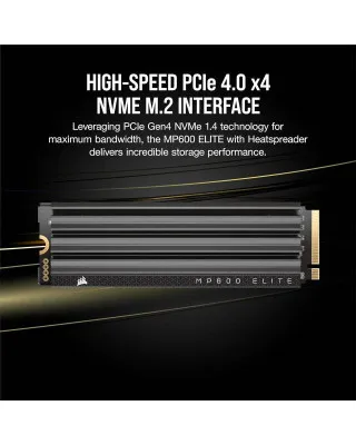 SSD Corsair MP600 Elite TB PCIe Gen4 x4 NVMe 1.4 M.2 - Black 