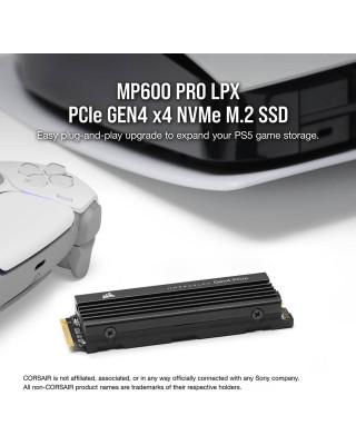 SSD Corsair MP600 Pro LPX 1TB PCIe Gen 4 NVMe M.2 2280 - Black 