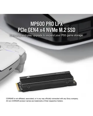 SSD Corsair MP600 Pro LPX 1TB PCIe Gen 4 NVMe M.2 2280 - Black 