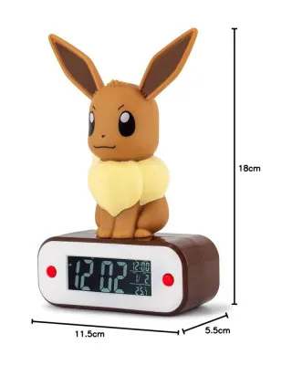 Sat Pokemon - Eevee - Alarm Clock with Light 