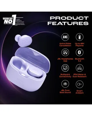 Slušalice JBL Tune Buds - Ljubišaste Bežične bubice 