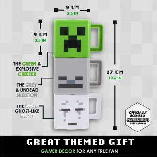 Šolja Paladone Minecraft - Set of 3 Stacking Mugs 