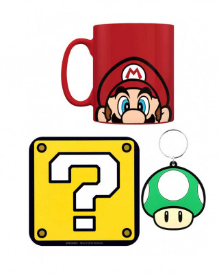 Šolja Super Mario - Mario - Gift Set - Mug, Coaster & Keychain 