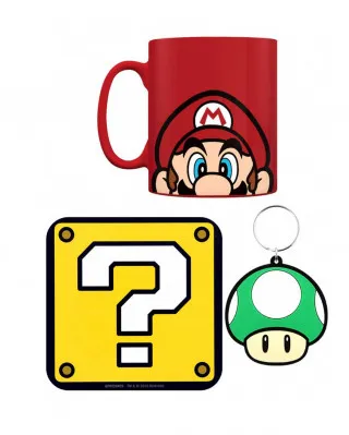 Gift Set - Super Mario - Šolja, Podmetač & Privezak 