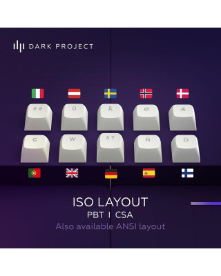 Tastatura Dark Project ALU87A Violet/White - Mechanical Gaming Keyboard (ANSI) 