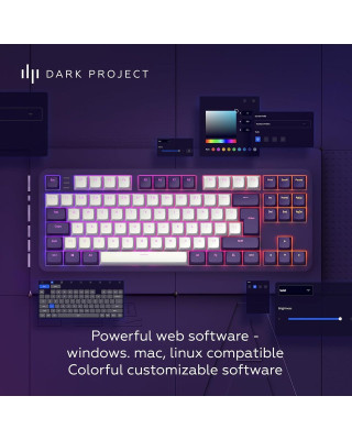 Tastatura Dark Project ALU87A Violet/White - Mechanical Gaming Keyboard (ANSI) 