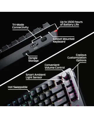 Tastatura HyperX Alloy Rise 75% Wireless - Red Linear 