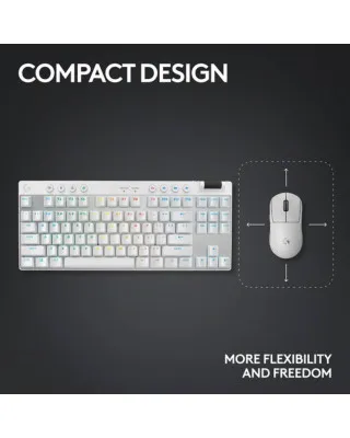 Tastatura Logitech G PRO X TKL - Lightspeed Wireless - White - Tactile 