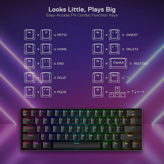 Tastatura Redragon Draconic K530 RGB Pro Bluetooth Brown Switch - Black 